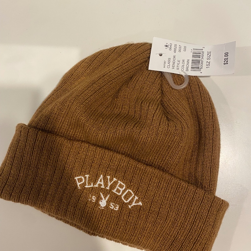 Brown playboy hat